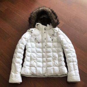 Abercrombie & Fitch White Outerwear Coat